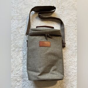 2 Bottle Wine Tote- Insulated & Leakproof,  Sturdy Handle & Adjustable Strap